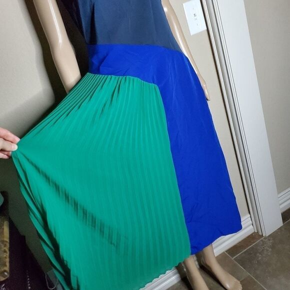 Women's Pleated Dress -CUSHNIE -black/Blue… - Picture 9 of 14